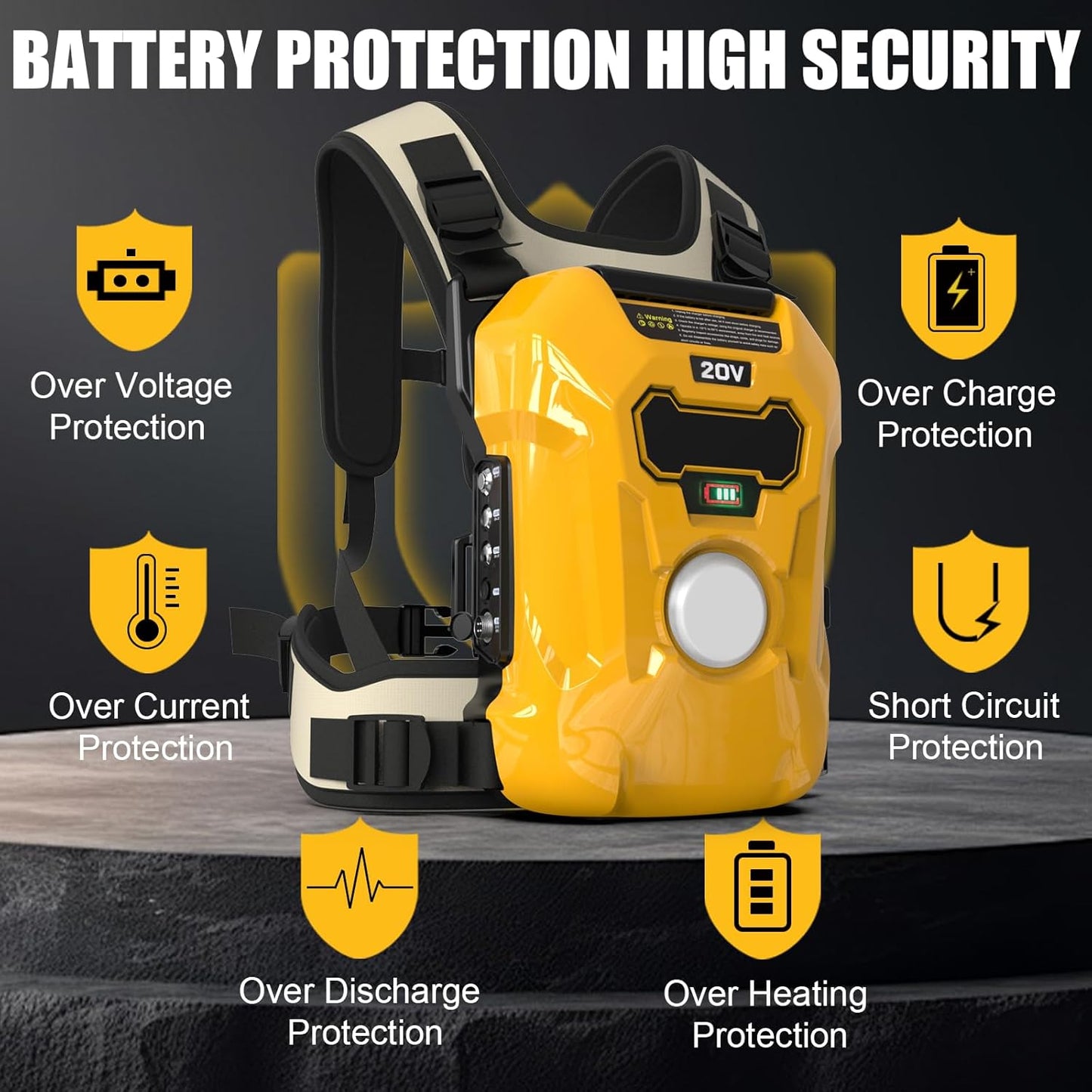 20V MAX Portable Backpack Battery, Power Bank, 40,000 mAh Li-Ion Battery Pack with Adapter Cable and Type-C Port (Tools not Included)