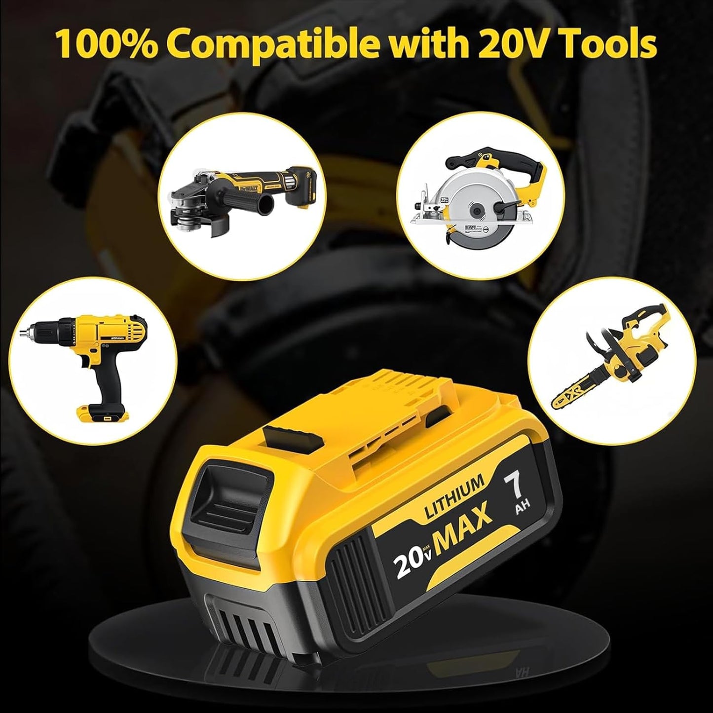FEOTDN 2 Pack 7.0Ah Battery Replacement for Dewalt 20V Max Battery Lithium-ion Batteries Compatible with Dewalt 20V Series Cordless Power Tools