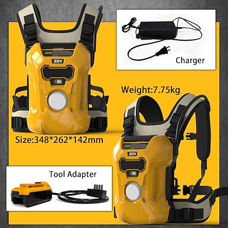 20V MAX Portable Backpack Battery, Power Bank, 40,000 mAh Li-Ion Battery Pack with Adapter Cable and Type-C Port (Tools not Included)