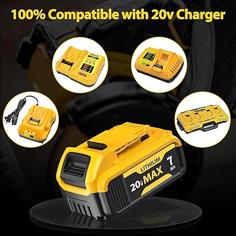 FEOTDN 2 Pack 7.0Ah Battery Replacement for Dewalt 20V Max Battery Lithium-ion Batteries Compatible with Dewalt 20V Series Cordless Power Tools