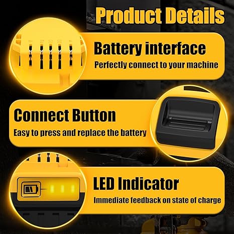 Replacement for Dewalt 20V Max Battery: 8.0Ah Lithium Batteries Compatible with Dewalt Battery DCB208 DCB200 DCB206 DCB204 DCB203 Cordless Power Tools (4 Packs)